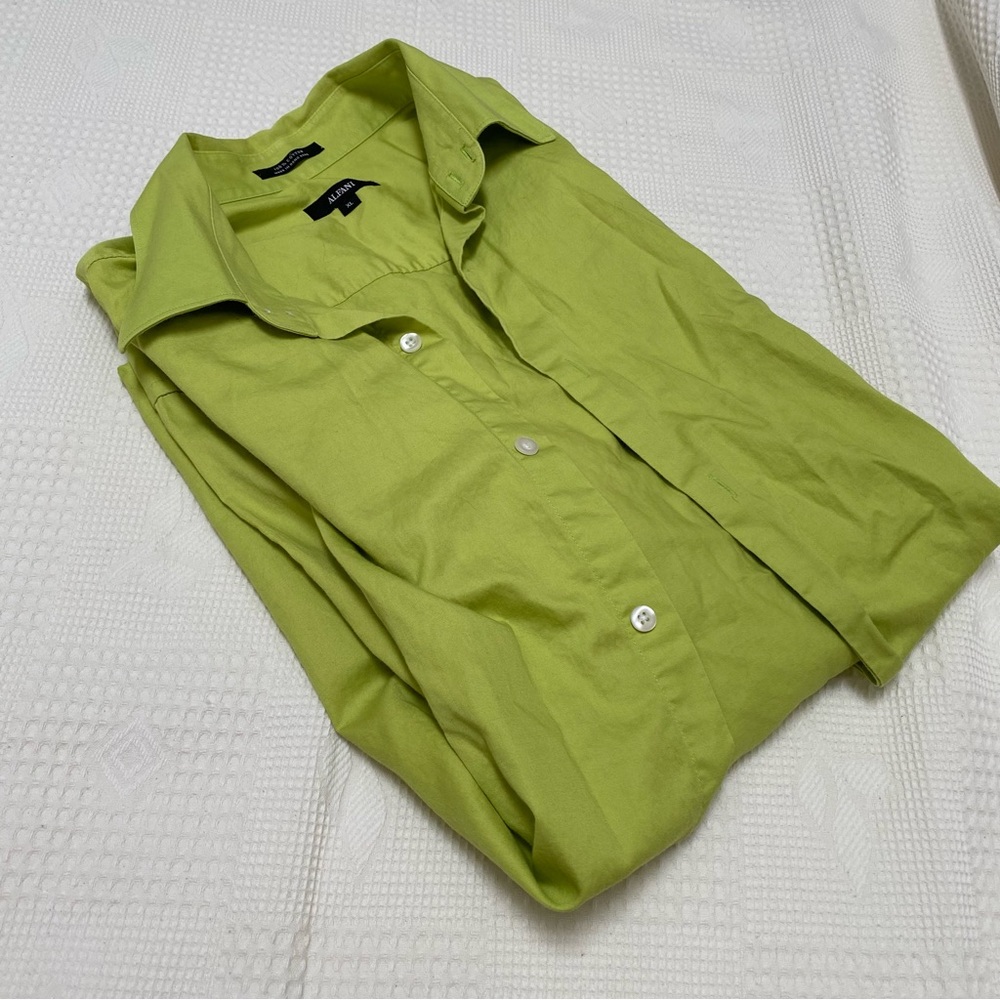 Alfani Neon green dress shirt size XL